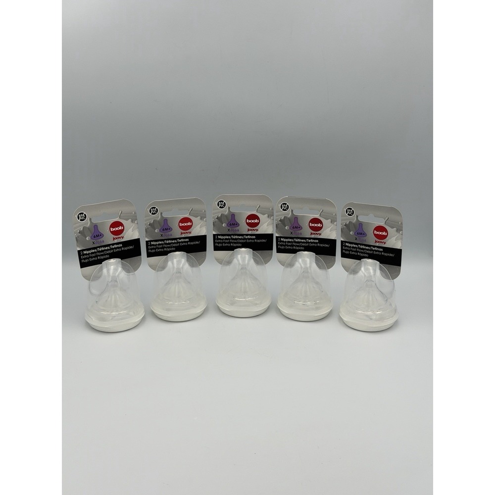 Joovy Boob Bottle Nipples Extra Fast Flow 6M+ Lot of 5 Packs BPA PVC Free